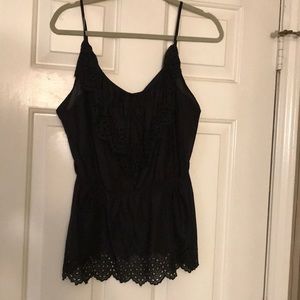 Eyelet tank with ruffle